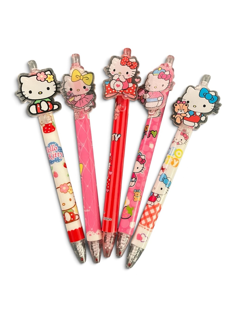 Hello Kitty Pink, Red & White Decorative Ballpoint Pen Set